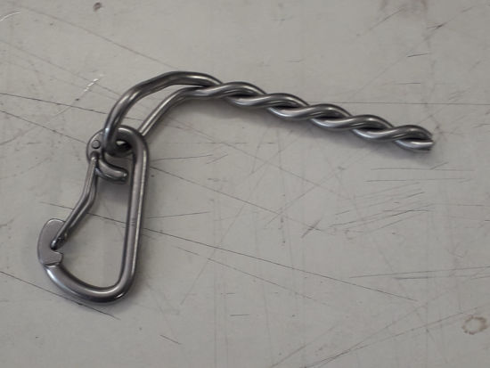 Picture of Custom Order 8mm x 150mm Large Parallel Eye Twist Bolt Belay Anchor w\10mm Wire Gate